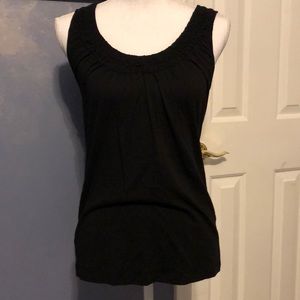 Loft Black top w/smocking. EUC